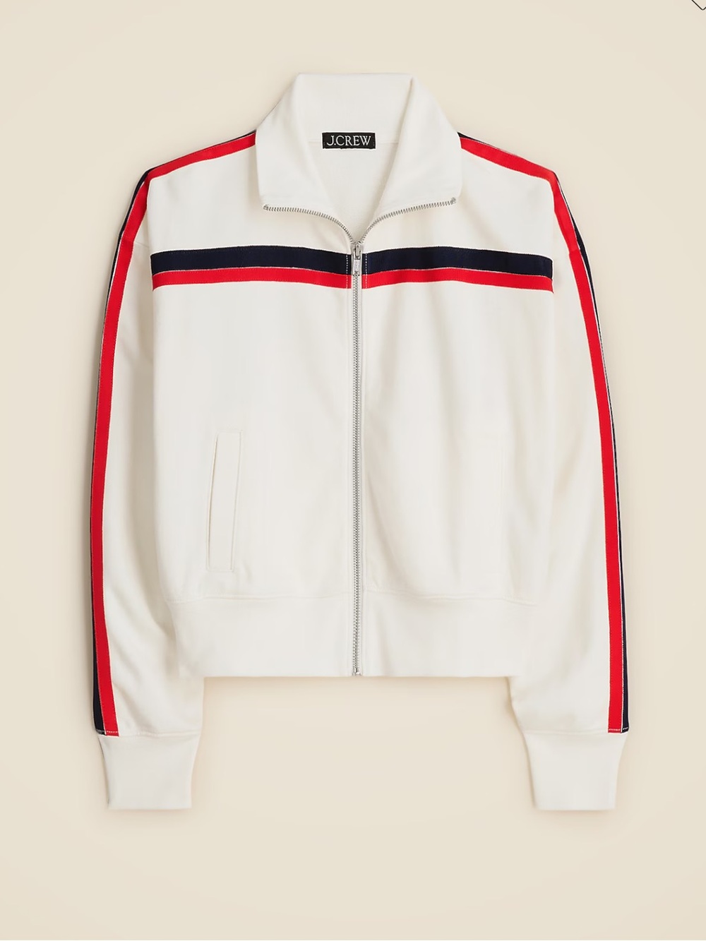 J. Crew Full Zip Terry Cloth Track Jacket Size M